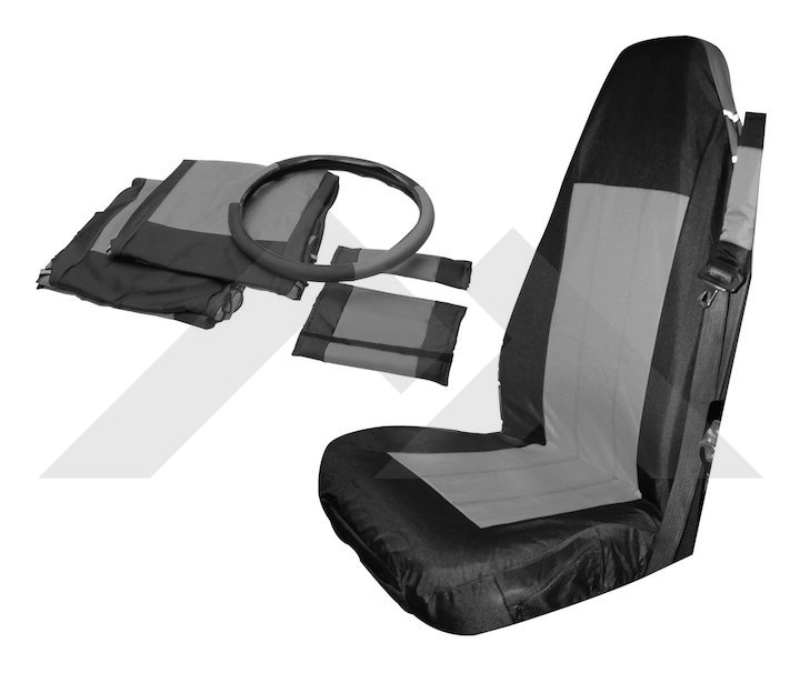 Front Seat Cover Set (Black/Gray)